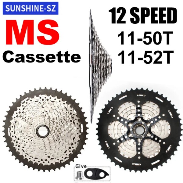 SUNSHINE Micro Splines Cassette MTB 12v k7 12 velocidades bicicleta de montaña piñón libre para Shimano/SRAM piezas de bicicleta