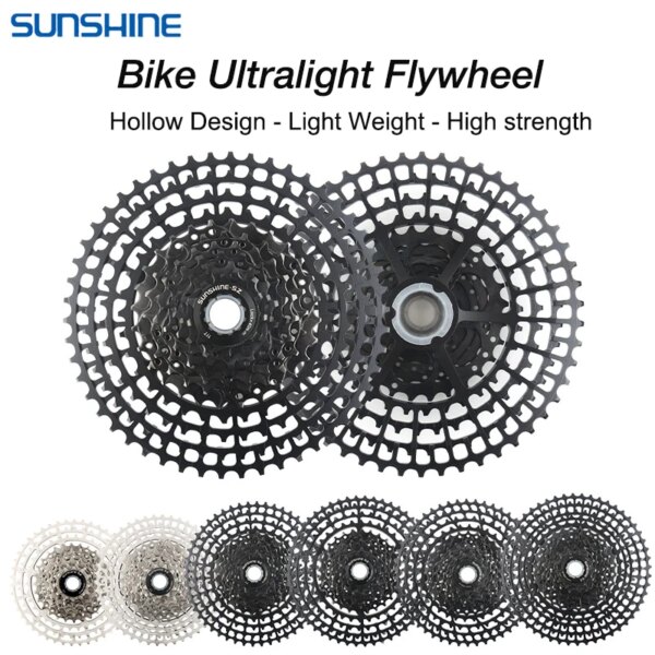 SUNSHINE-Cassette ultraligero para bicicleta de montaña, volante de inercia de 10, 11 y 12 velocidades, rueda libre para bicicleta de montaña, 46T, 50T, 52T, 11/12 velocidades, HG