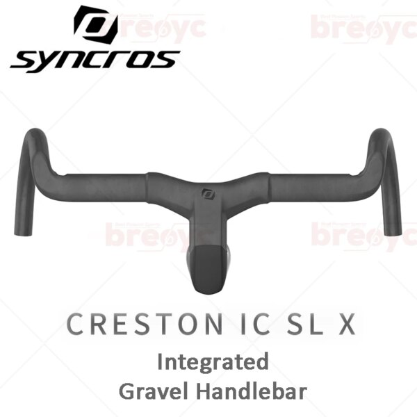 Manillar de carbono de carretera integrado SYNCROS, CRESTON IC, SL X Gravel, negro mate superligero, 31,8, 380-440 mm