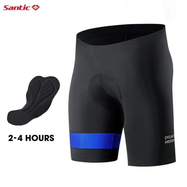 Pantalones cortos de ciclismo Santic para hombre, pantalones cortos de ciclismo antisudor de verano Coolmax 4D Pad a prueba de golpes MTB ajustados reflectantes KM3C05158