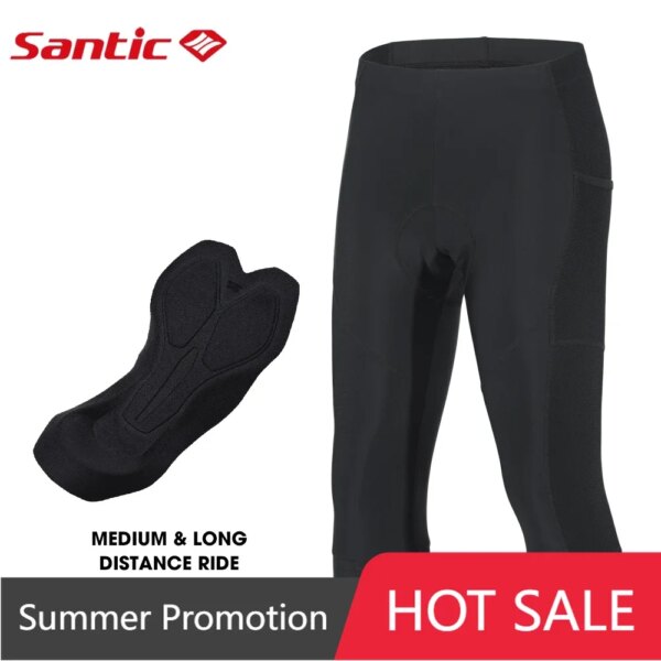 Pantalones cortos de ciclismo Santic para hombre, pantalones cortos de verano para montar en carretera MTB, pantalones cortos con cojín de esponja, pantalones cortos para montar M2C05144H