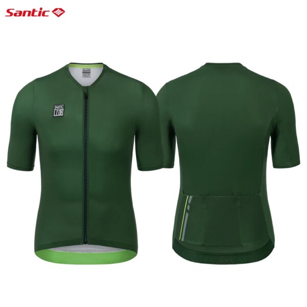 Santic Maillots de ciclismo de verano para hombre, traje de ciclismo de carretera, camisetas de ciclismo de manga corta transpirables de secado rápido