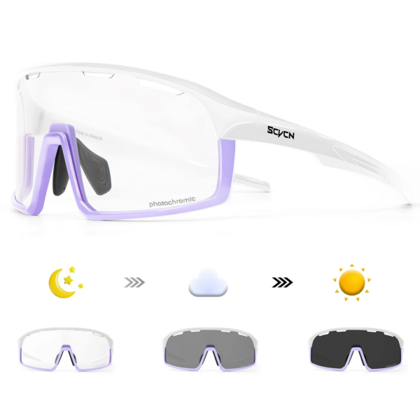 Scvcn Gafas fotocromáticas para bicicleta MTB, gafas para deportes de senderismo al aire libre, gafas de sol para ciclismo para hombre, gafas de viaje de ocio