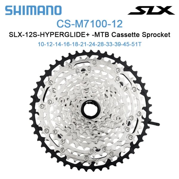 Shimano SLX M7100 piñón de Cassette 12 velocidades 10-51T K7 rueda libre bicicleta de montaña MTB 12 piezas de bicicleta de velocidades originales