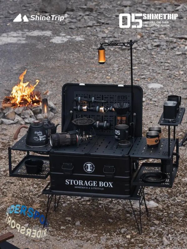 ShineTrip Outdoor Serie 05 Camping IGT caja de aluminio ligero Modular Combo accesorios juego de fundas de café de aluminio