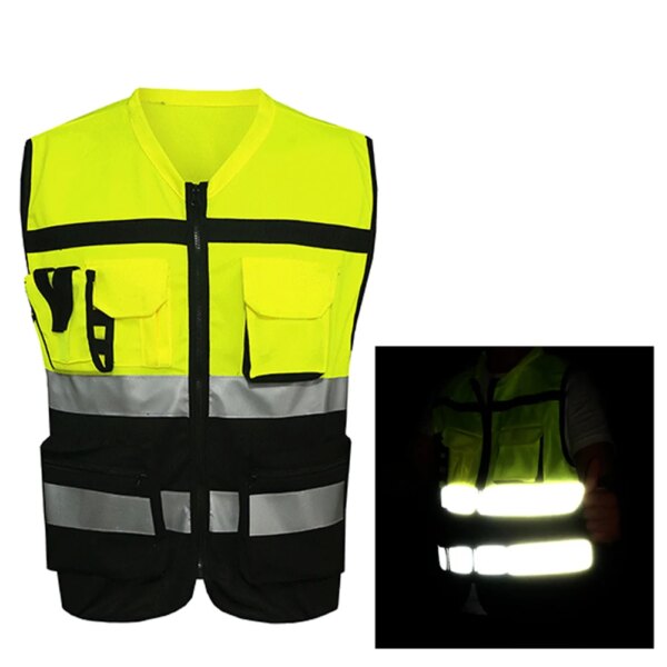 Chaleco deportivo chaleco con tiras reflectantes chaqueta de conducción de seguridad visibilidad de seguridad chaleco de trabajo chaleco de tráfico chaqueta de ciclismo