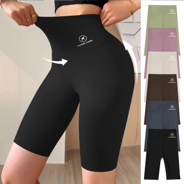 Leggings cortos deportivos para gimnasio, pantalones cortos Push Up para mujer, pantalones cortos ajustados para Yoga, medias pantalones elásticos de cintura alta, medias finas de entrenamiento para verano