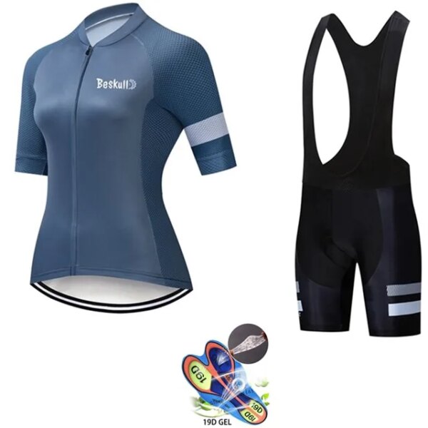 Ropa de ciclismo de verano para mujer, conjunto de Jersey de ciclismo de manga corta, ropa de ciclismo Anti-UV de verano, transpirable de secado rápido