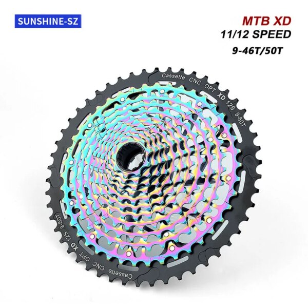 Sunshine-Cassette CNC XD para bicicleta, volante de inercia MTB 11S/12S, piñón 9-46T/50T, piezas de bicicleta de montaña, rueda libre con relación de engranaje amplia para SRAM