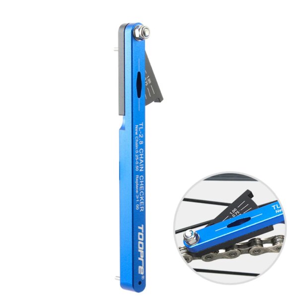 TOOPRE-Regla de medición de cadena de bicicleta de montaña, indicador de desgaste de cadena de bicicleta de montaña duradero, herramientas de reparación de ciclismo de repuesto ligeras
