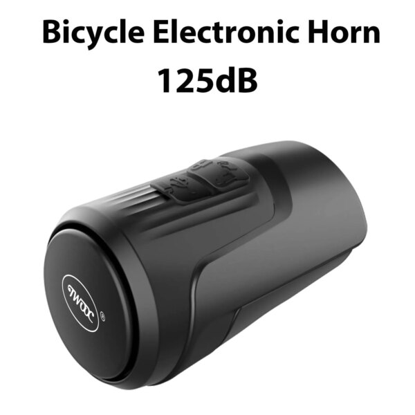 TWOOC Timbre electrónico para Bicicleta de 125 dB, Bocina antirrobo, Recargable por USB, Adecuado para Bicicletas de montaña y de Carretera, Scooters para niños