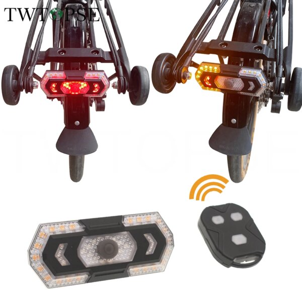 TWTOPSE-luz trasera de señal de giro para bicicleta plegable Brompton, lámpara LED Original, luz trasera inalámbrica recargable por USB