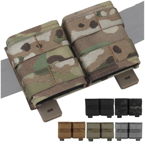 Bolsa táctica de doble revista de 5,56mm, bolsa AR15 M4 Mag, soporte para revistas Molle, cinturón de caza, chaleco Airsoft, bolsas de transporte Dual Mag