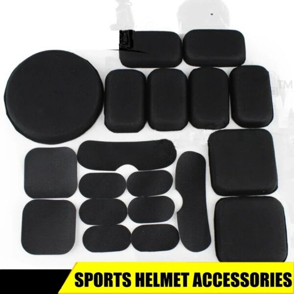 Almohadilla suave para casco táctico, juego de 19 unidades duraderas, almohadillas para casco de paintball de combate, almohadillas protectoras para casco de caza y tiro