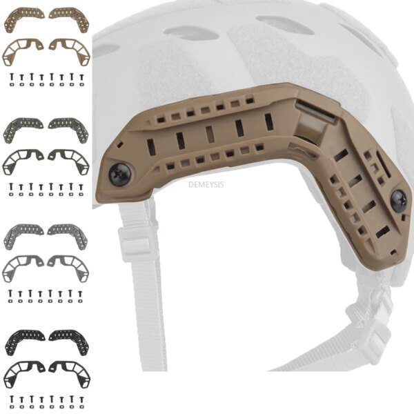 Kit de rieles laterales para cascos tácticos, deportes de tiro, casco de corte alto rápido, carril de arco lateral, accesorios para cascos rápidos de Paintball