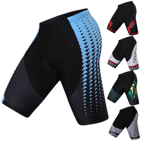 Teleyi Coolmax 4D Gel acolchado pantalones cortos de ciclismo cuesta abajo pantalones cortos para bicicleta de montaña pantalones cortos ajustados a prueba de golpes para bicicleta de carretera para hombre y mujer