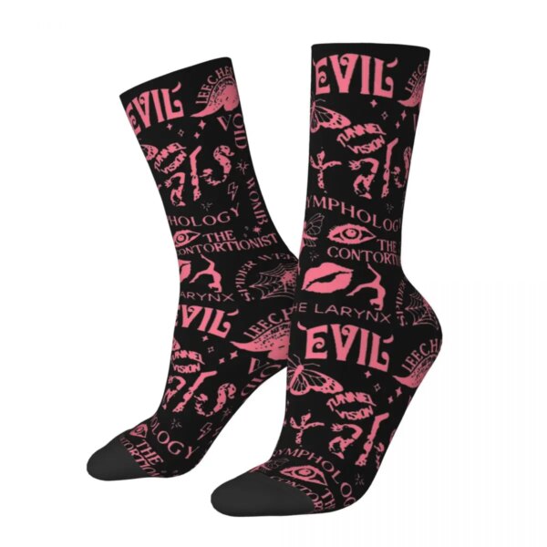 Calcetines The Evil Moon Cycle Melanie Martinez para hombre y mujer, calcetines informales de poliéster, calcetines de tubo medio para primavera, verano, Otoño e Invierno, regalo