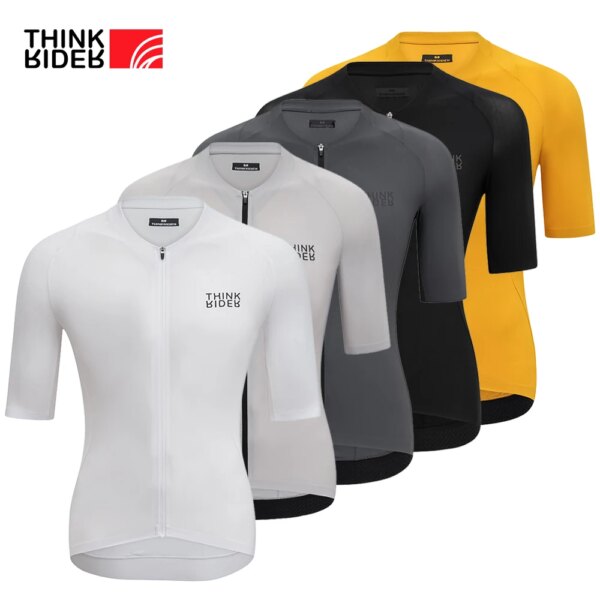 ThinkRider-Camiseta de ciclismo ajustada para hombre y mujer, camiseta de ciclismo a la moda, camiseta de equipo profesional de alta calidad