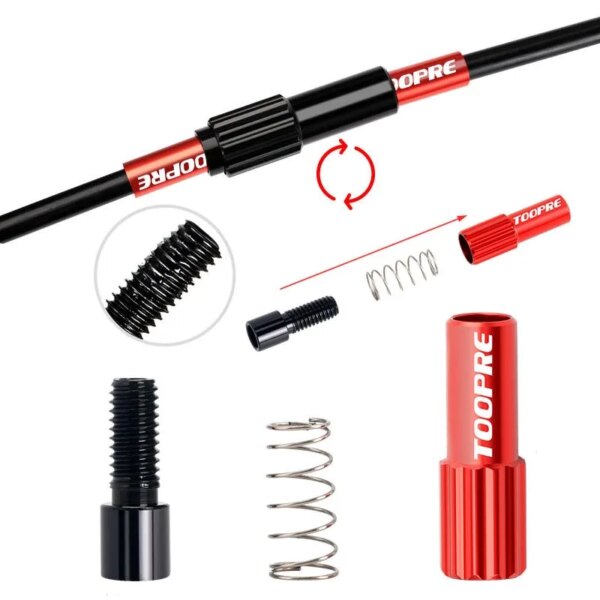 Toopre 2 unids/pack 4mm bicicleta de carretera de montaña bicicleta Cable en línea ajustador adaptador tornillo de ajuste perno desviador Cable de freno