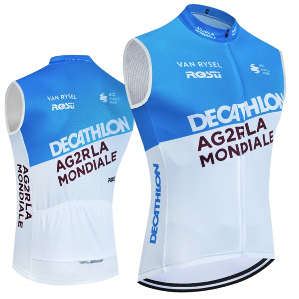 Tour 2024 AG2RLA Ciclismo Jersey de secado rápido Pro Bike chaleco cortavientos hombres mujeres Ropa Ciclismo sin mangas camiseta de bicicleta