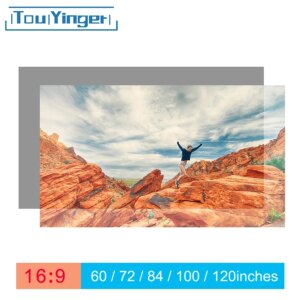 Pantalla de proyector reflectante Touyinger 16:9 de alto brillo 60 72 84 100 120 130 pulgadas pantalla de tela para Espon BenQ XGIMI