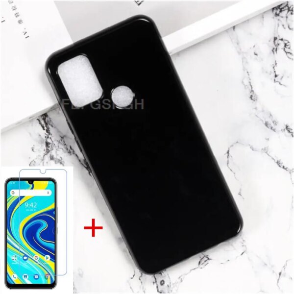 Funda de teléfono transparente para UMIDIGI A7 Pro, funda trasera de silicona de TPU para UMIDIGI A7 Pro, Protector de pantalla de vidrio templado