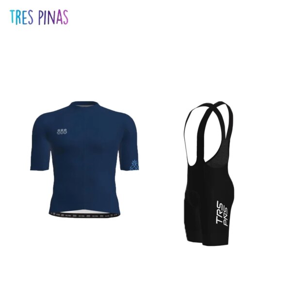 Trespinas verano hombres negro manga corta conjunto carreras Ciclismo Jersey Mtb bicicleta de carretera ropa transpirable Ciclismo Maillot