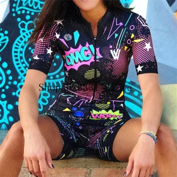 Mono de triatlón deportivo de verano para mujer, conjunto de Jersey de Ciclismo de manga corta, mono, ropa de Ciclismo femenina, Uniforme 2020