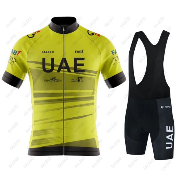 Conjunto de Jersey de Ciclismo de verano de los Emiratos Árabes Unidos, ropa transpirable para Ciclismo, camisetas para bicicleta de carretera, traje, pantalones cortos con pechera para bicicleta MTB, Maillot Ciclismo para Hombre