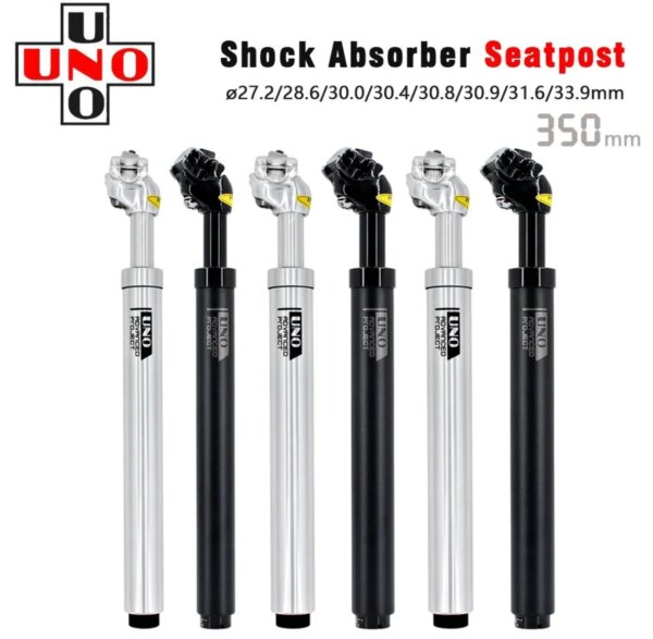UNO-amortiguador para bicicleta de montaña, tija de sillín con suspensión de 350mm, 27,2/28,6/30/30,4/30,8/30,9/31,6/33,9mm, piezas de tija de sillín con cuentagotas