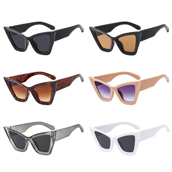 Gafas de sol UV400 con forma de ojo de gato, gafas de sol de moda de gran tamaño para viajes en la playa, ropa de calle, gafas de sol punk para mujeres y hombres