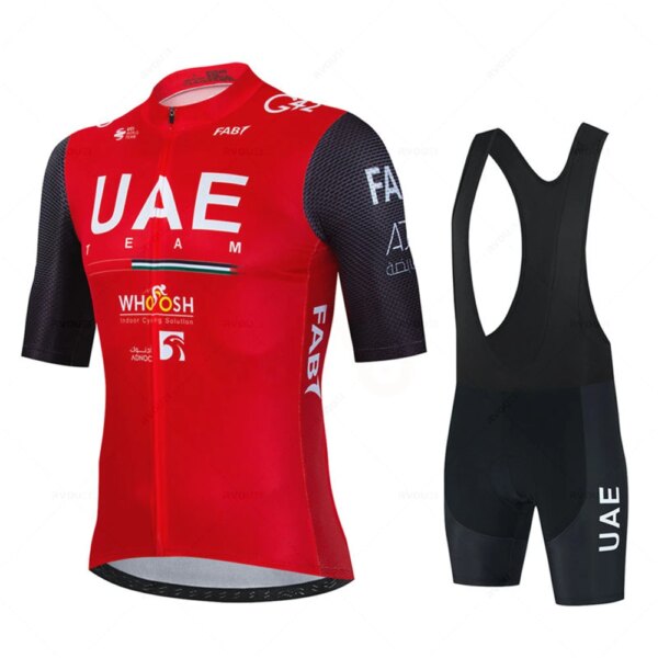 Uae Ciclismo Jersey conjunto de manga corta para hombres Anti-UV bicicleta Pro equipo verano Ciclismo ropa Maillot Ciclismo Hombre traje de bicicleta