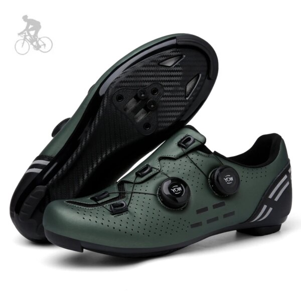 Zapatos de ciclismo ultraligeros para hombre y mujer, zapatillas de deporte para bicicleta de carretera y de velocidad, botas de carreras planas antideslizantes, tacos SPD, zapatos para bicicleta de montaña