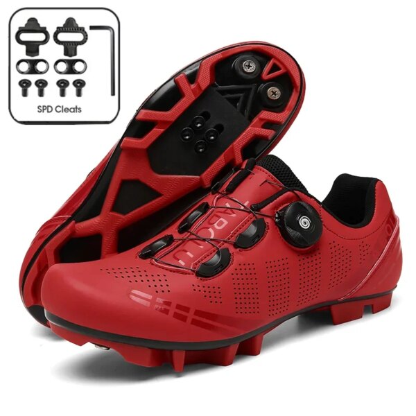 Zapatillas de ciclismo Unisex para hombre y mujer, calzado con tacos para bicicleta de montaña, de carreras, Spd, Mtb