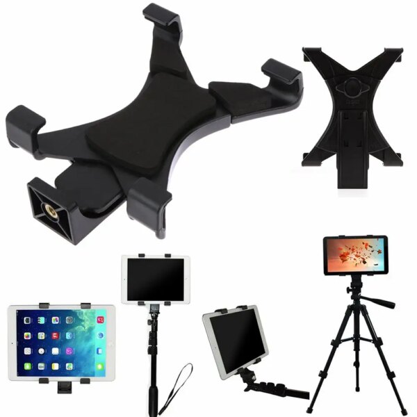 Abrazadera Universal para montaje en trípode para tableta, Clip de soporte para montaje en trípode para iPad Galaxy, abrazadera para teléfono con 1/4\