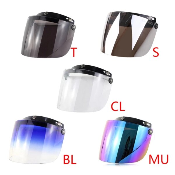 Visera Universal a prueba de viento para casco de motocicleta, visera frontal abatible hacia arriba, lente de protección contra el viento para casco de motocicleta, gafas de sol N84F