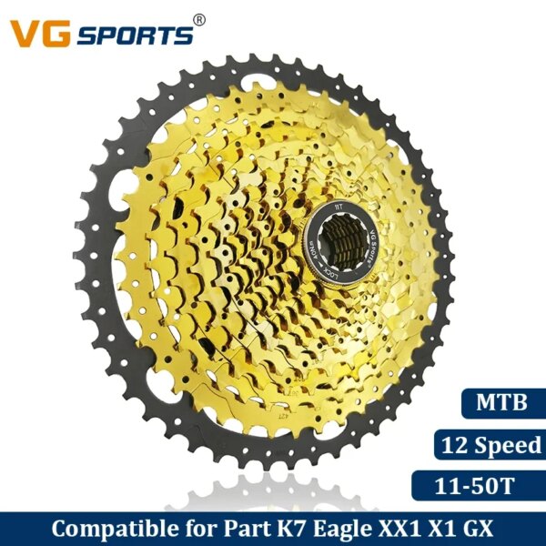 VG Sports bicicleta de montaña MTB 12 velocidades Cassette 12 Velocidade 12 S 50T piezas de bicicleta piñón libre dorado Cdg Cog 675g