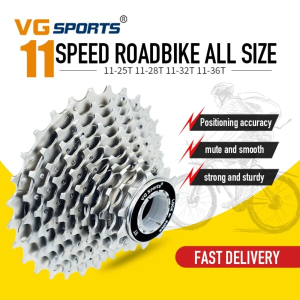 VG Sports bicicleta de carretera 11 velocidades Cassette piñón libre Velocidade 25T 28T 32T 36T rueda libre pieza de bicicleta rueda libre