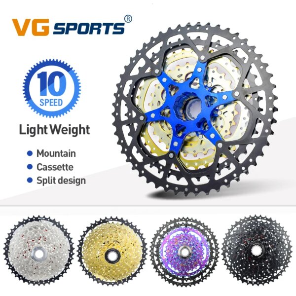 VG sports rueda libre de bicicleta MTB de 10 velocidades 40/42/46/50T piñón de soporte de rueda libre de casete de aleación de aluminio separado