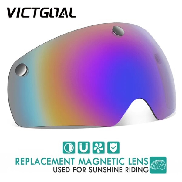 VICTGOAL-lente para casco de bicicleta, gafas magnéticas para casco, protección para cascos de bicicleta de montaña y carretera, accesorios para ciclismo nocturno