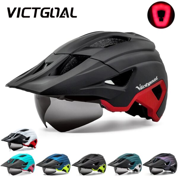 VICTGOAL-casco de bicicleta de montaña para hombre y mujer, gafas para casco de bicicleta de carretera, visera solar, casco de ciclismo, Scooter, carreras de velocidad