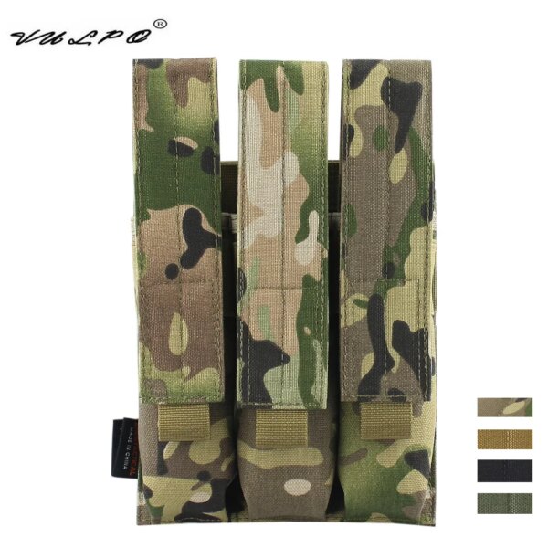 VULPO 1000D Nylon MP5 MP7 KRISS Triple revista bolsa Rifle táctico Modular Molle SMG Mag bolsa portador para caza Airsoft