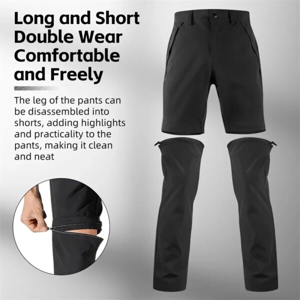 WEST BIKING 2 en 1 Pantalones deportivos desmontables pantalones de primavera para bicicleta ciclismo senderismo pantalones cortos de verano para hombre MTB con bolsillo