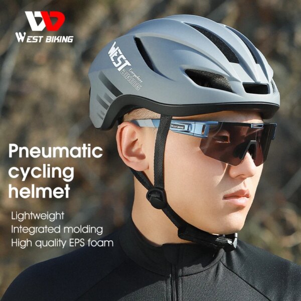 WEST BIKING-casco de bicicleta ligero, neumático, casco de bicicleta para hombre y mujer, cascos de Ciclismo de montaña y carretera, gorra de seguridad