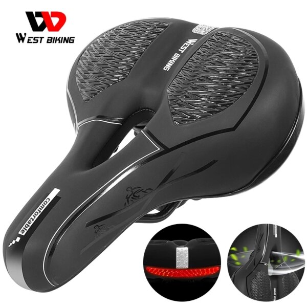 WEST BIKING-sillín de Bicicleta grueso, asiento de Bicicleta hueco, cojín para Ciclismo, Sillin Selim, esponja, sillín de Ciclismo