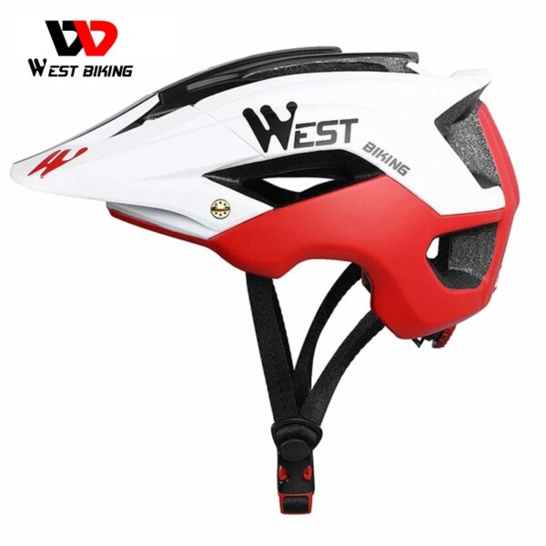 WEST BIKING-casco de bicicleta de montaña, ultraligero y transpirable, de 56-62cm, moldeado integralmente, casco de bicicleta de seguridad