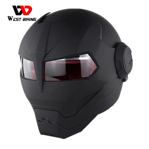 WEST BIKING Cool Casco de ciclismo ABS cara completa calavera Retro motocicleta cascos de bicicleta de montaña Capacete Casco clásico Casco de bicicleta