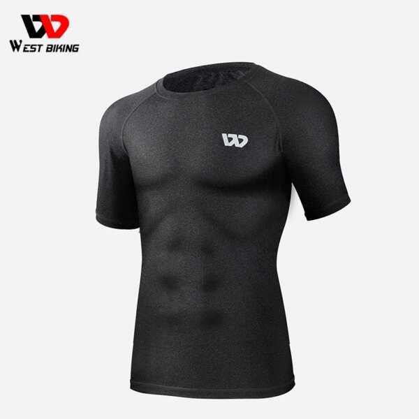 WEST BIKING-Camiseta de ciclismo para Fitness, abrigo largo de manga corta, medias de compresión de secado rápido, ropa de gimnasio, chaqueta deportiva, ropa para bicicleta de carretera