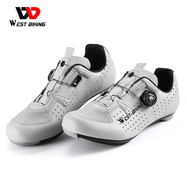 WEST BIKING MTB zapatos con tacos para bicicleta de carretera SPD zapatillas de deporte para carreras de triatlón autoblocante antideslizante Clip zapatos de ciclismo tamaño 39-44