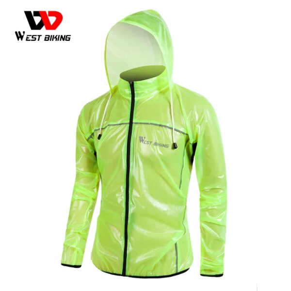 WEST BIKING-chubasquero reflectante para ciclismo, cortavientos impermeable, Jersey para bicicleta de montaña y carretera, impermeable para ciclismo